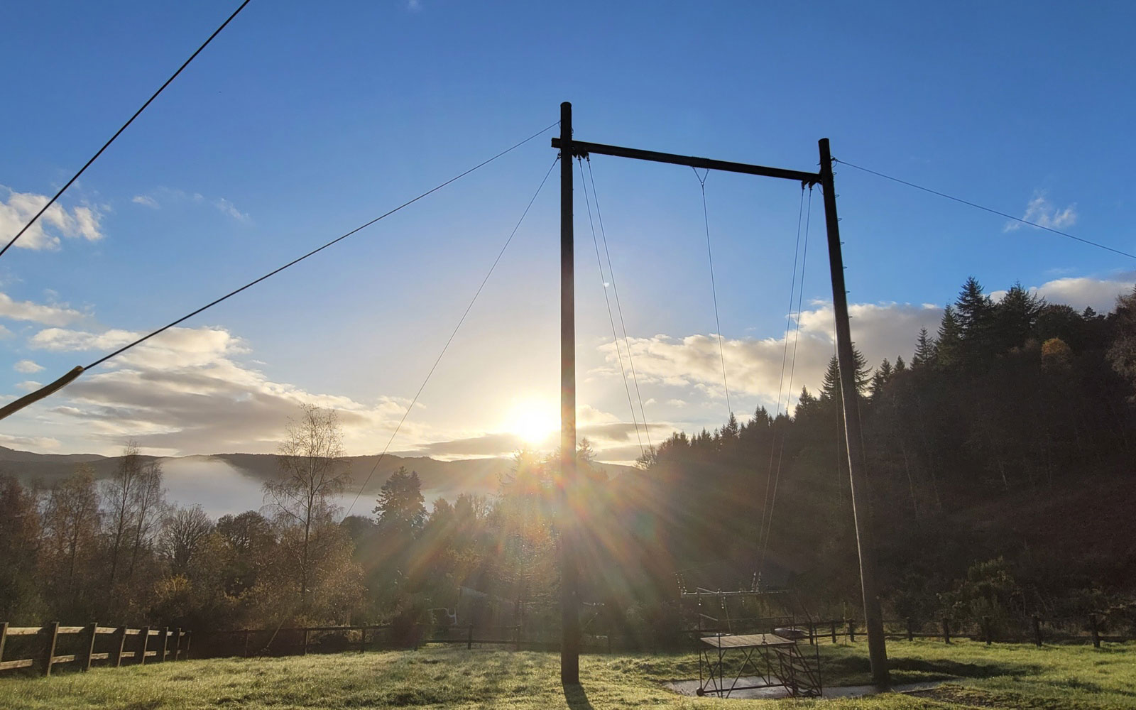 The giant swing, an activity base at PGL Dalguise in Perthshire
