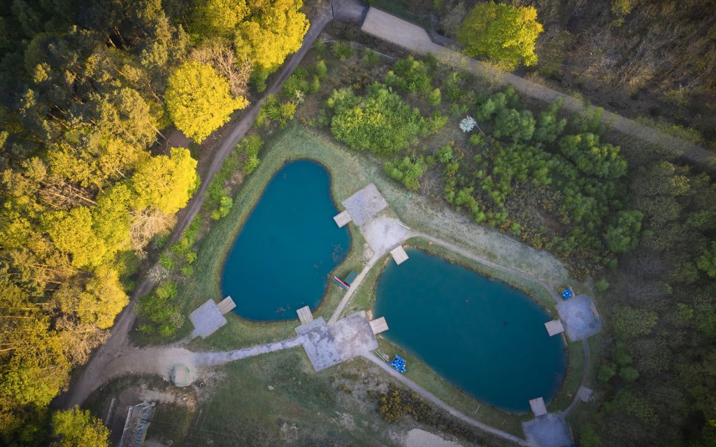 Ariel view of Marchants Hill lakes
